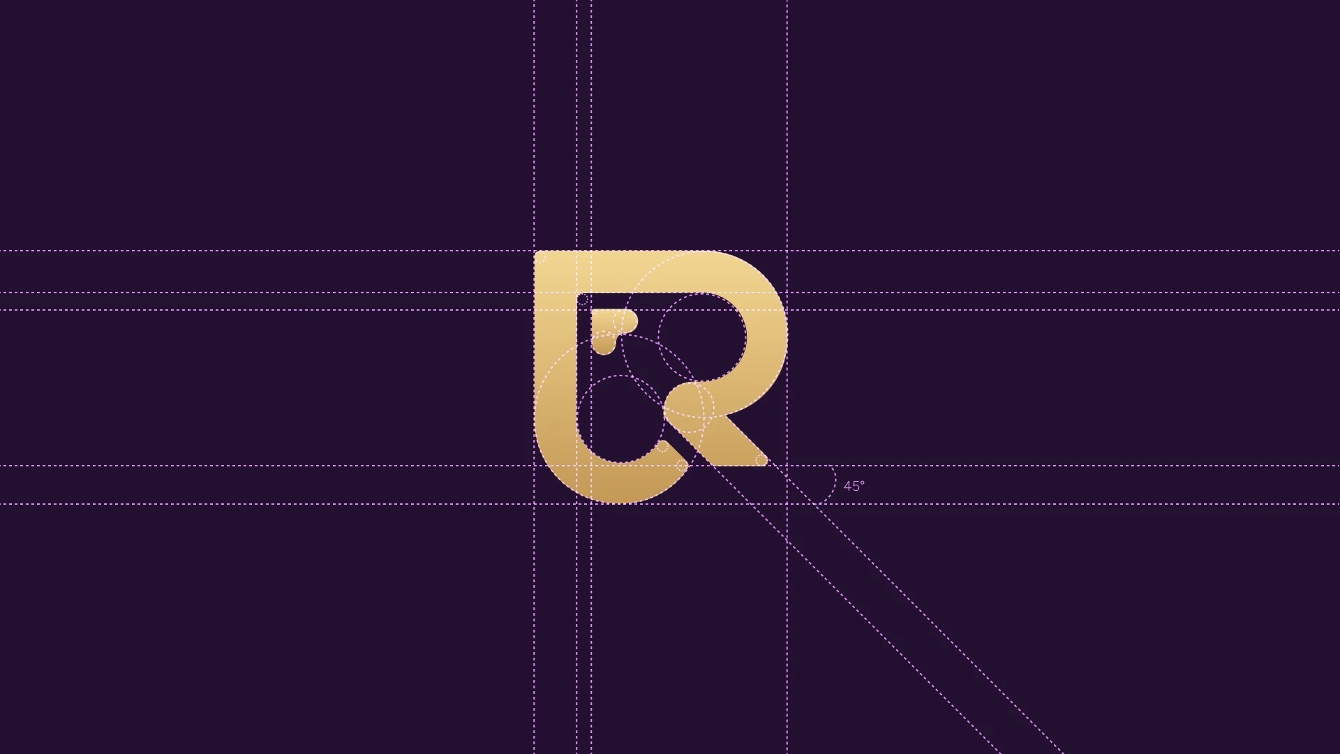 Rummyprime R monogram — construction